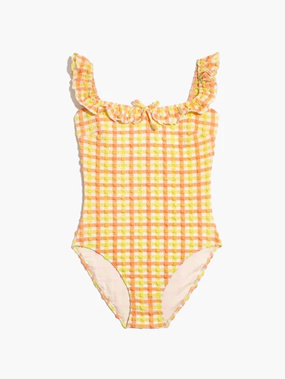 NWT Madewell x Solid & Striped® Amelia One-Piece Swimsuit in Seersucker Gingham